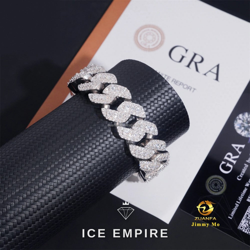 Iced Out Gold Plated Moissanite Cuban Chain