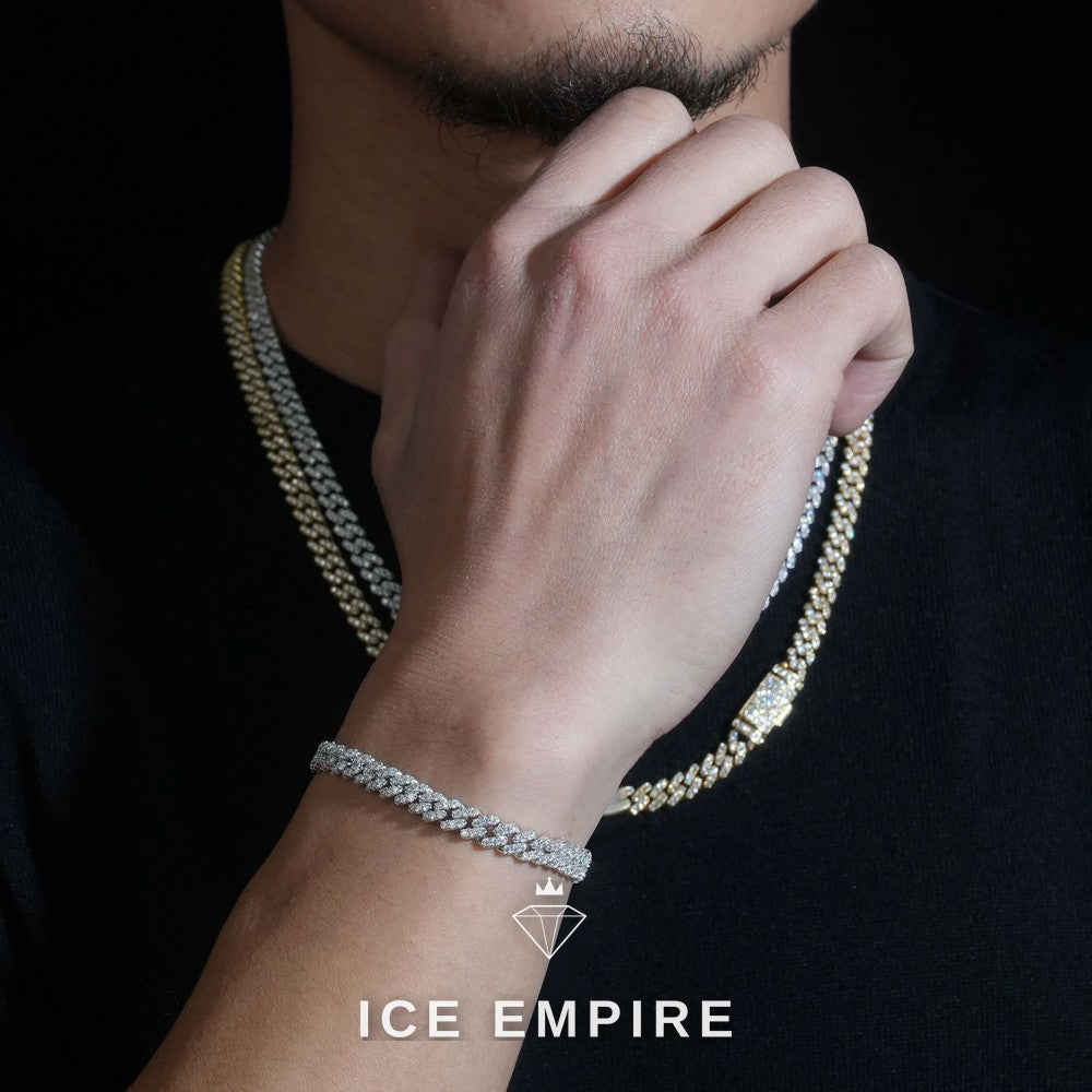 Iced Out Rose Gold Plated Moissanite Cuban Chain