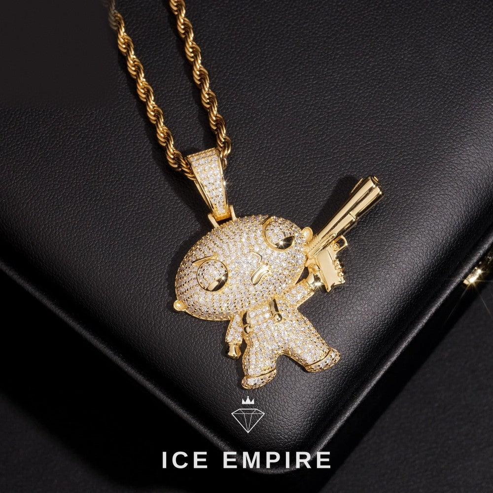 Iced Out Rose Gold Plated Moissanite Pendant