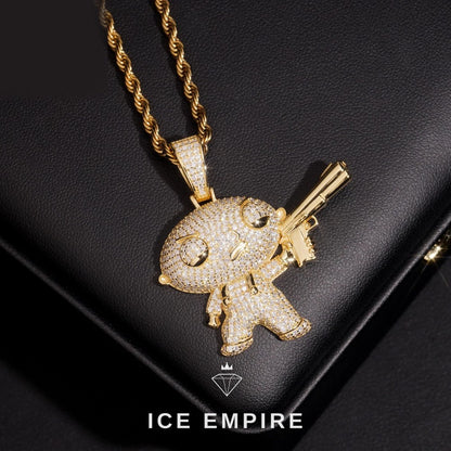 Iced Out Rose Gold Plated Moissanite Pendant