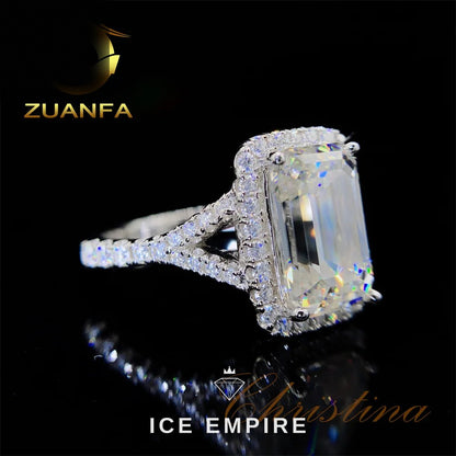 Iced Out 10K Gold Moissanite Engagement Ring