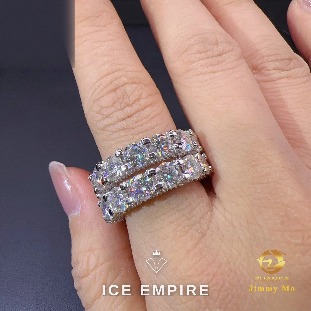 Iced Out 925 Silver Moissanite Ring