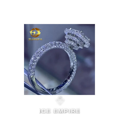Iced Out Rose Gold Plated Moissanite Wedding Band