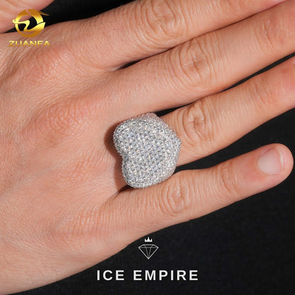Iced Out Heart 925 Silver Lab Grown Diamond Pendant