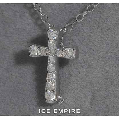 Iced Out Cross 925 Silver Pendant