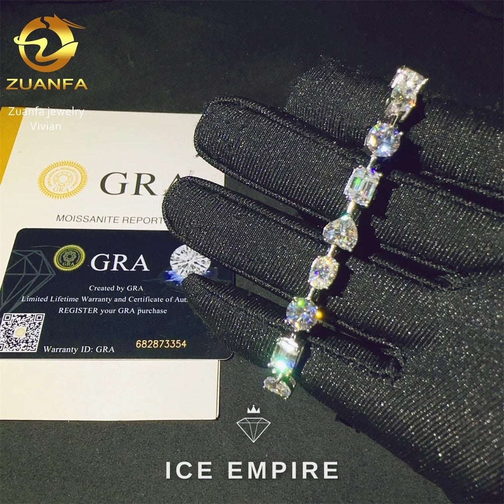 Iced Out 925 Silver Moissanite Tennis Chain