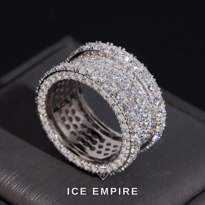 Iced Out Rose Gold Plated Moissanite Ring