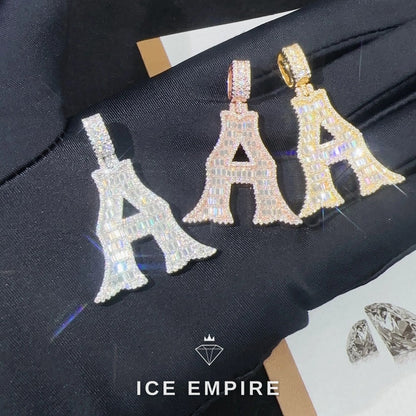 Iced Out Baguette Rose Gold Plated Pendant