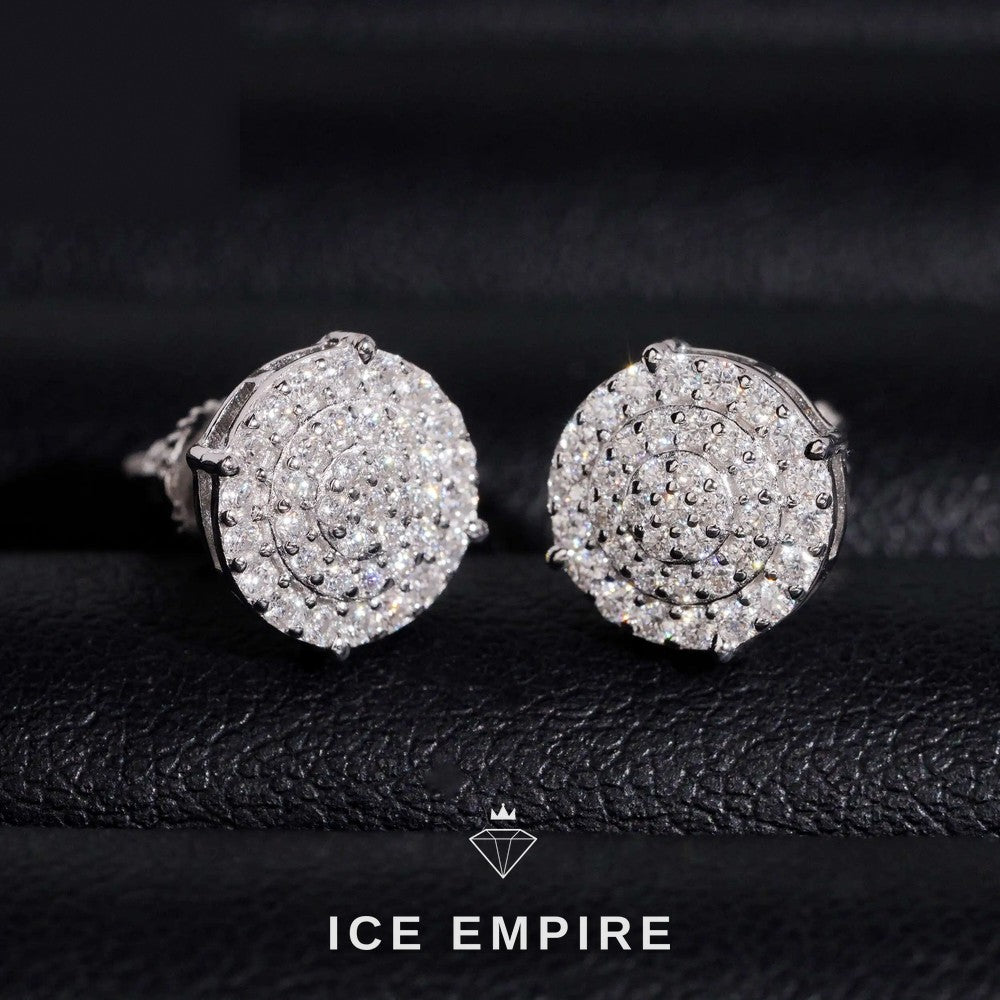 Iced Out 14K Gold Moissanite Stud Earrings