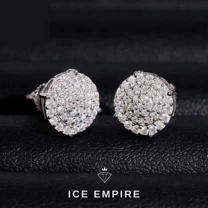 Iced Out 14K Gold Moissanite Stud Earrings