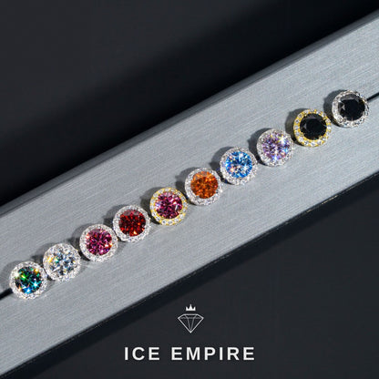 Iced Out 925 Silver Moissanite Stud Earrings