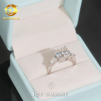 Iced Out 925 Silver Moissanite Wedding Band
