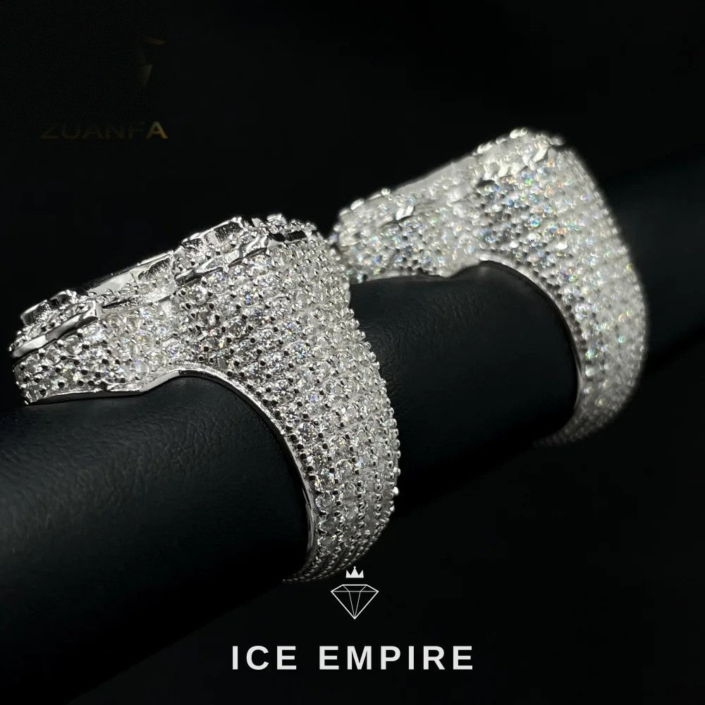 Iced Out Cross 925 Silver Moissanite Ring