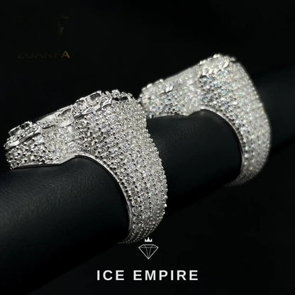 Iced Out Cross 925 Silver Moissanite Ring