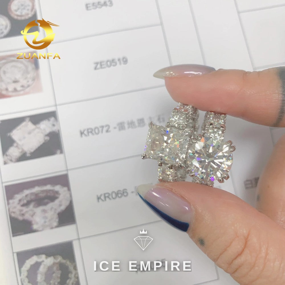 Iced Out 925 Silver Moissanite Wedding Band