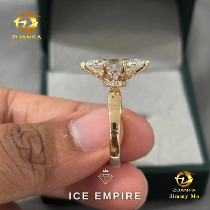 Iced Out 18K Gold Lab Grown Diamond Engagement Ring