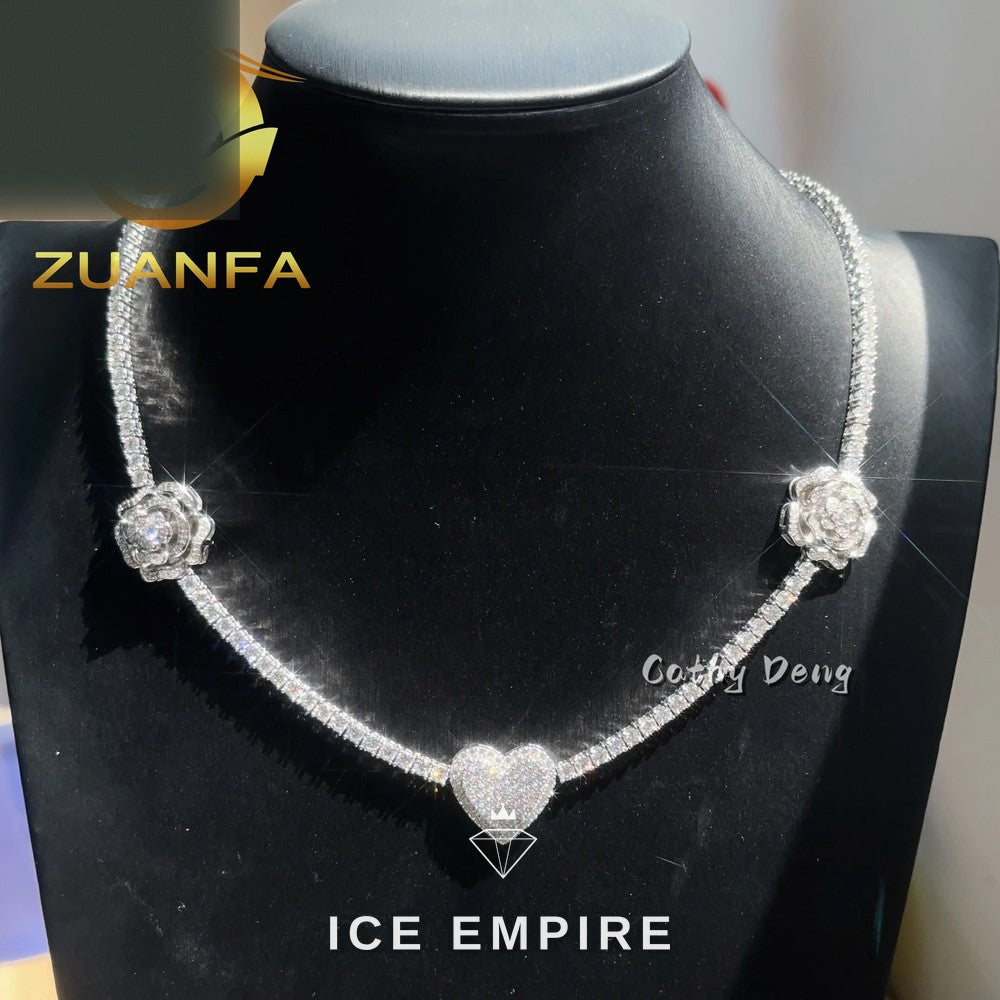 Iced Out Rose Gold Plated Moissanite Cuban Chain