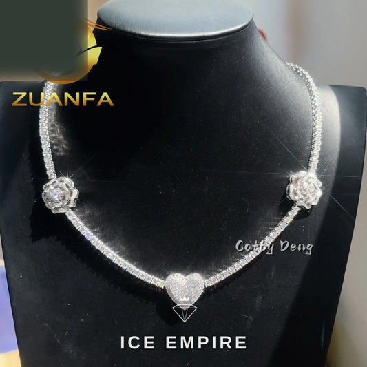 Iced Out Rose Gold Plated Moissanite Cuban Chain