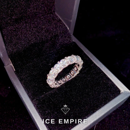Iced Out 925 Silver Moissanite Ring