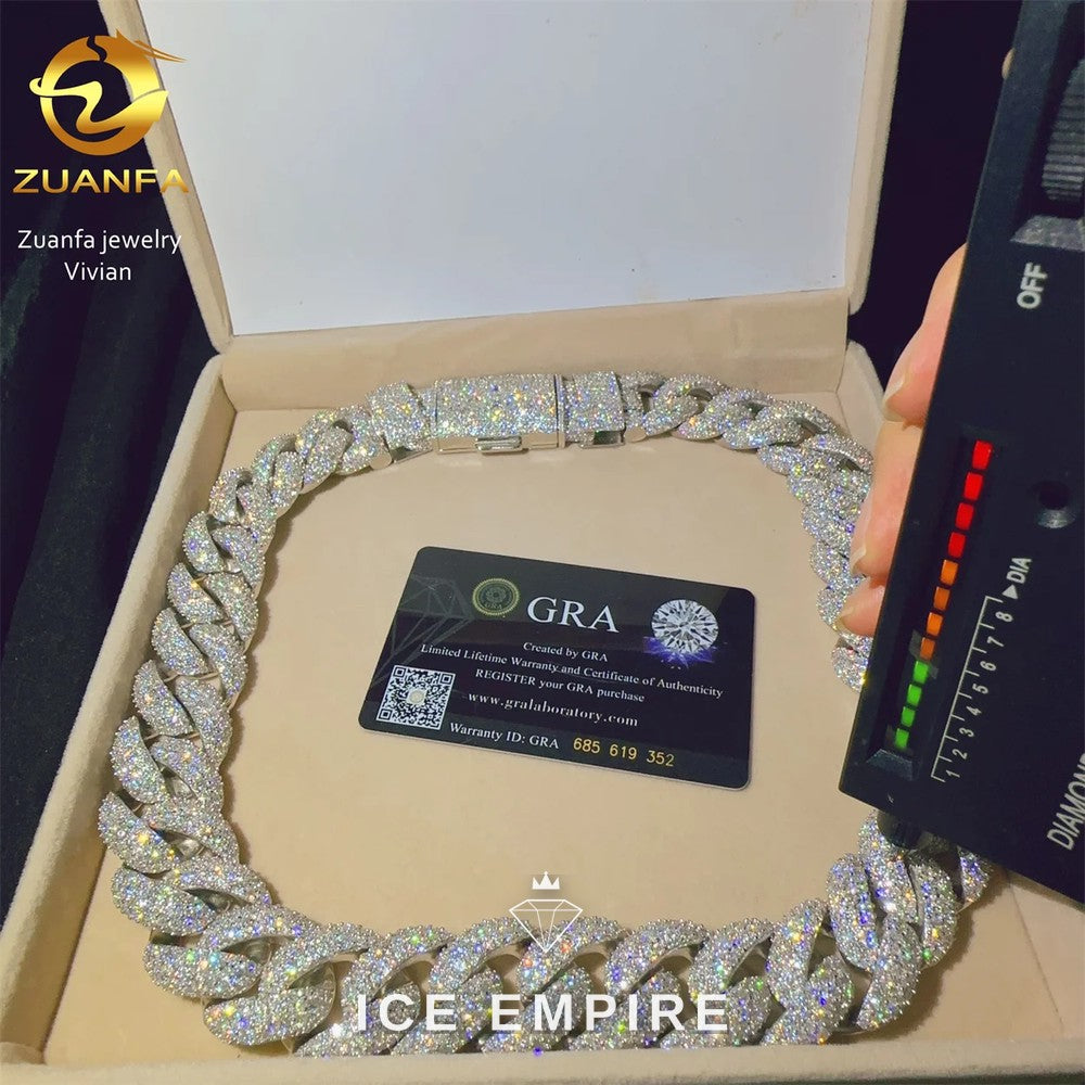 Iced Out Rose Gold Plated Moissanite Cuban Chain