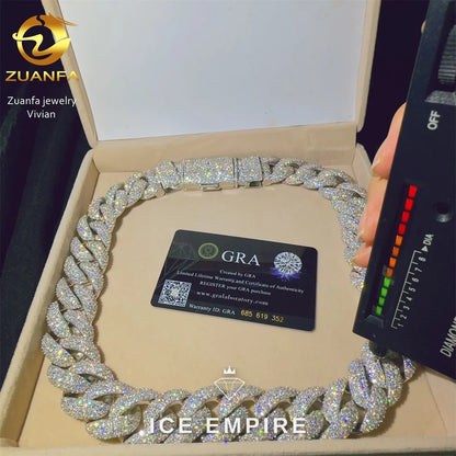 Iced Out Rose Gold Plated Moissanite Cuban Chain