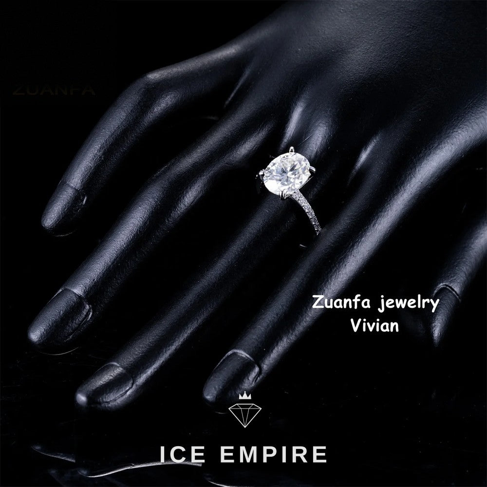 Iced Out Rose Gold Plated Moissanite Ring