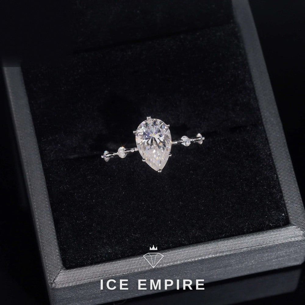 Iced Out 925 Silver Moissanite Wedding Band