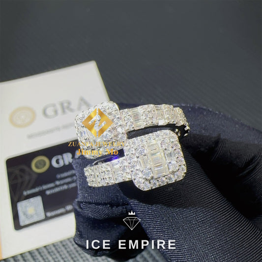 Iced Out Baguette Gold Plated Moissanite Ring
