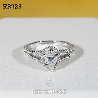 Iced Out 925 Silver Moissanite Engagement Ring