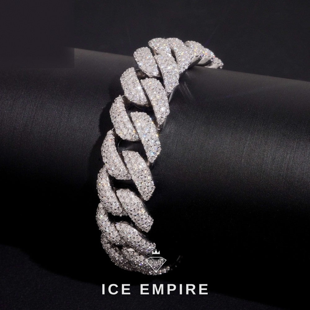 Iced Out Rose Gold Plated Moissanite Cuban Chain