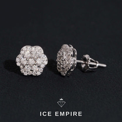 Iced Out 14K Gold Moissanite Stud Earrings
