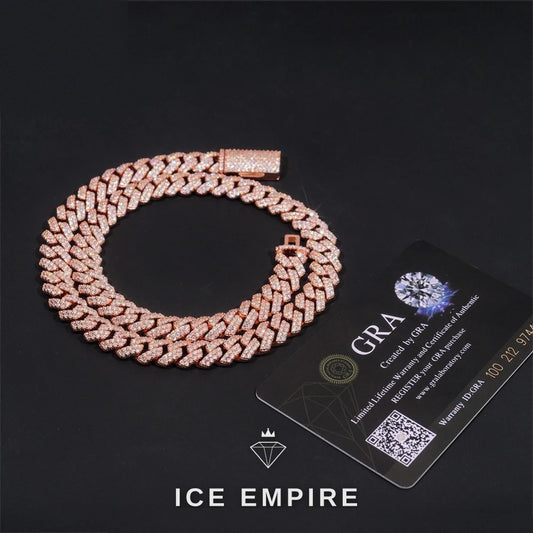 Iced Out Rose Gold Plated Moissanite Cuban Chain