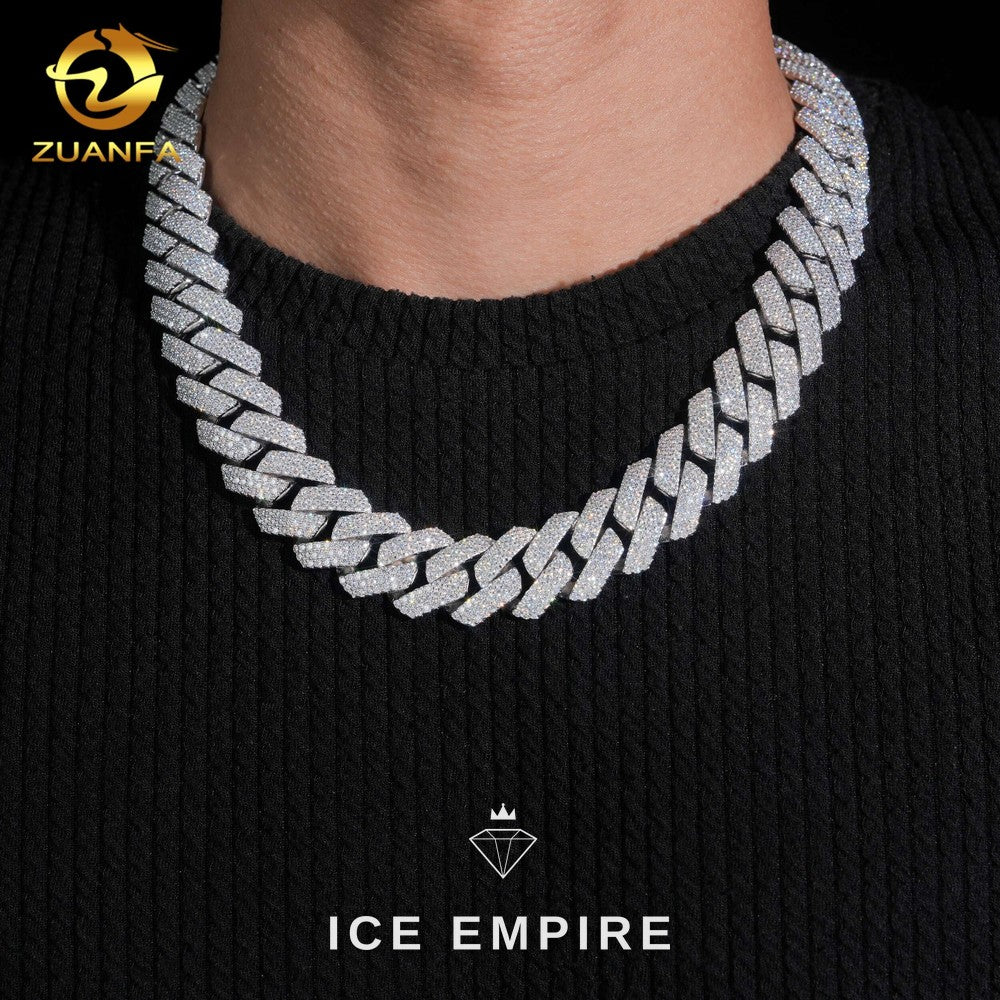 Iced Out Rose Gold Plated Moissanite Cuban Chain