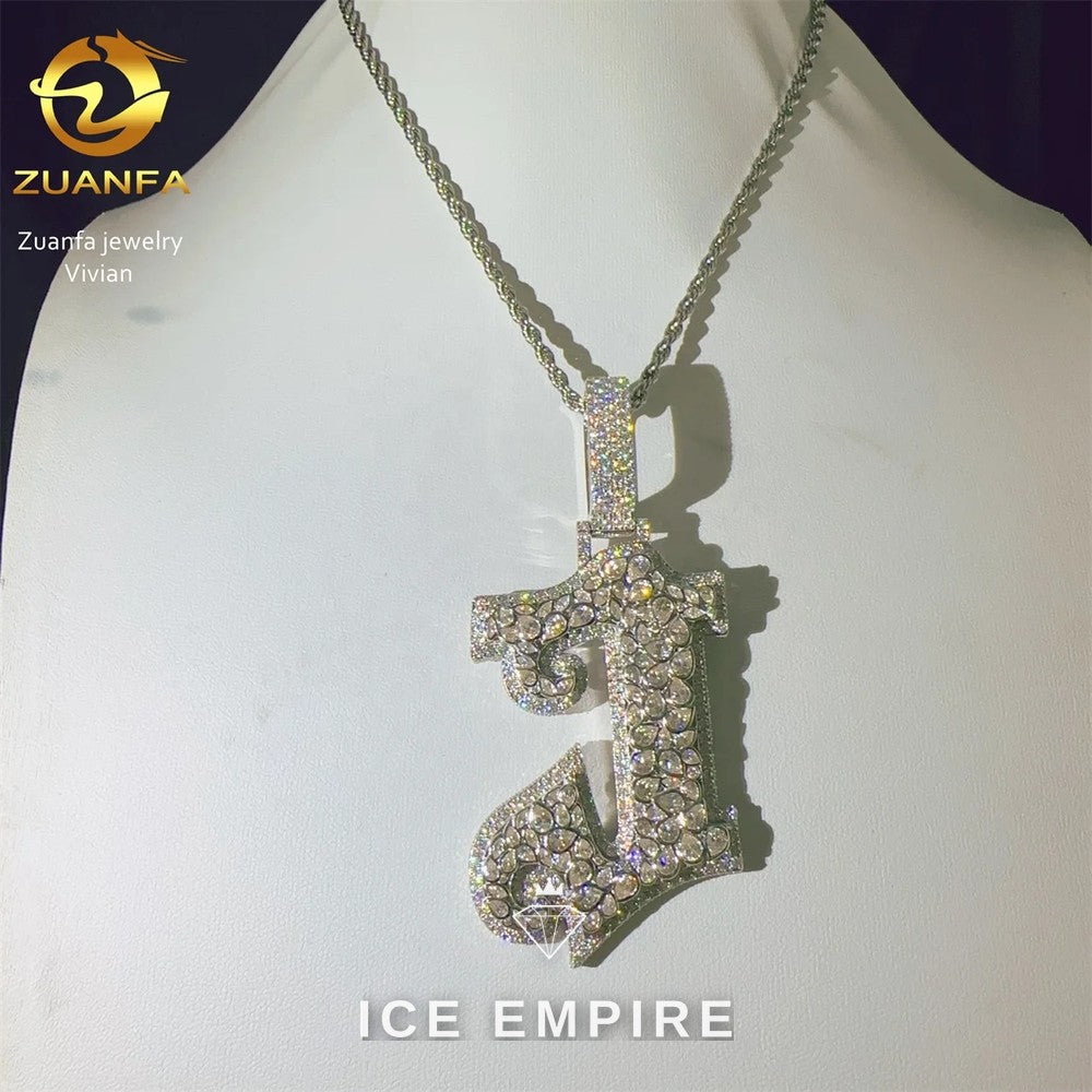 Iced Out Cross 925 Silver Moissanite Pendant