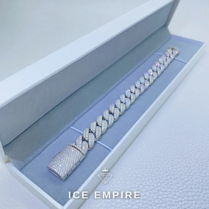 Iced Out 925 Silver Moissanite Cuban Chain