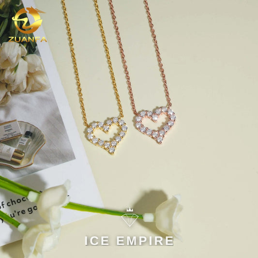 Iced Out Heart 925 Silver Moissanite Pendant