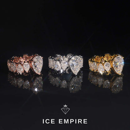 Iced Out Rose Gold Plated Moissanite Engagement Ring