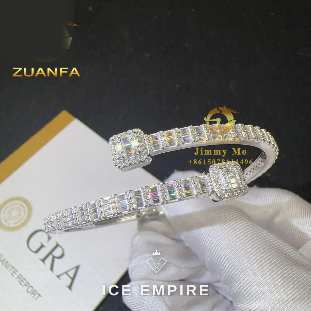 Iced Out Baguette Rose Gold Plated Moissanite Bracelet