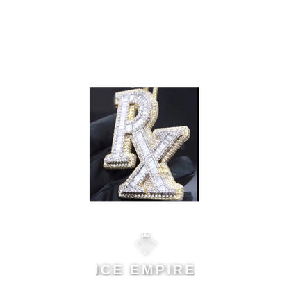 Iced Out Baguette 925 Silver Pendant
