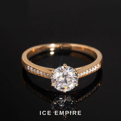 Iced Out 10K Gold Moissanite Engagement Ring