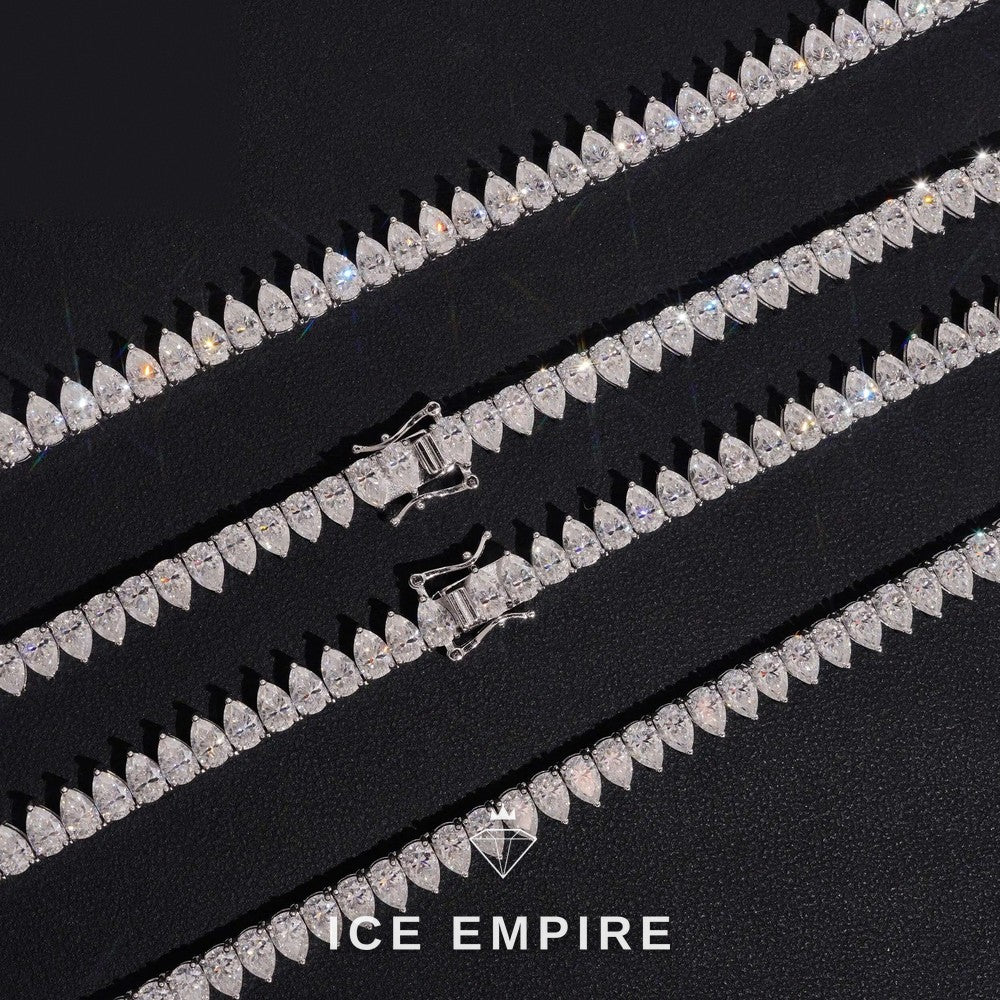 Iced Out 925 Silver Moissanite Tennis Chain
