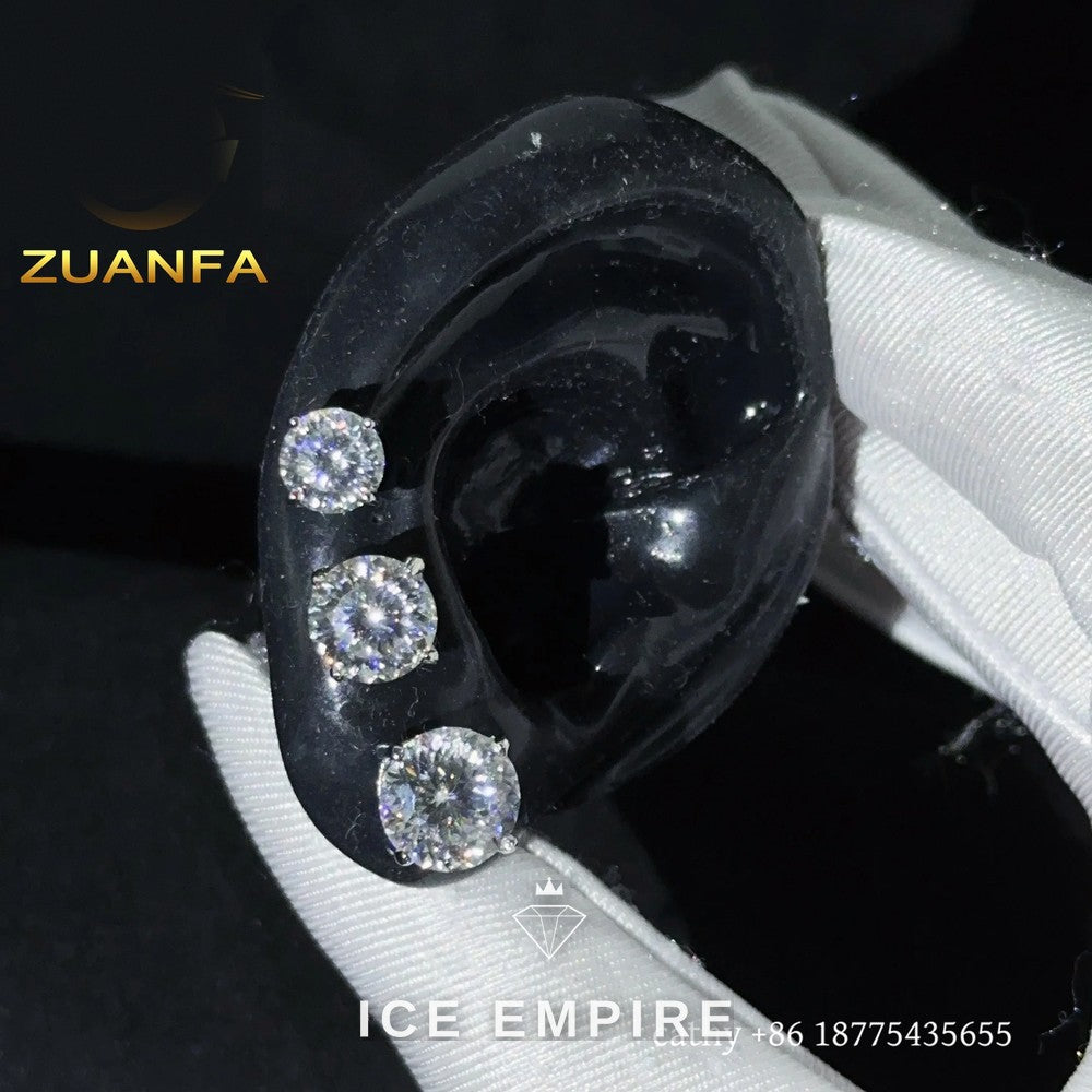 Iced Out Rose Gold Plated Moissanite Earrings