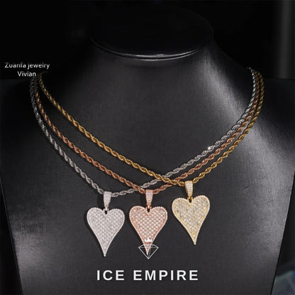 Iced Out Heart 925 Silver Moissanite Pendant