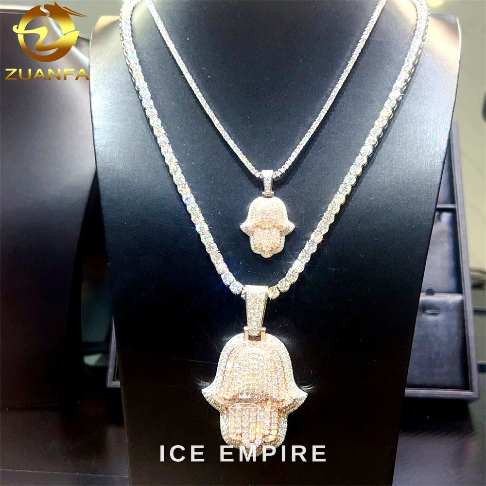 Iced Out Rose Gold Plated Moissanite Pendant