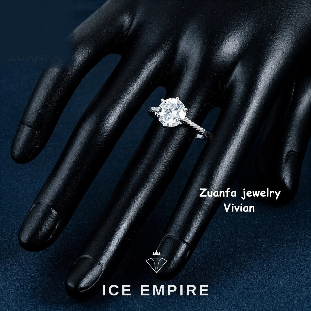 Iced Out 925 Silver Moissanite Ring