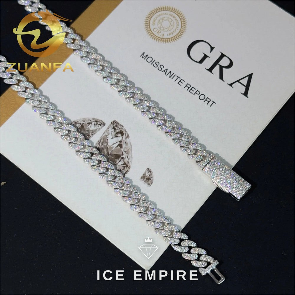 Iced Out Rose Gold Plated Moissanite Cuban Chain