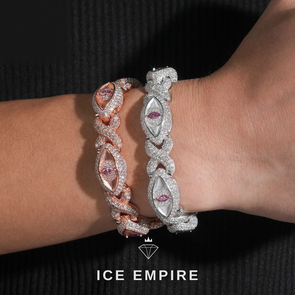 Iced Out Rose Gold Moissanite Bracelet