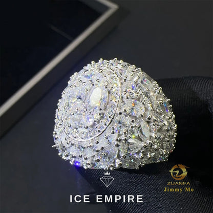 Iced Out 925 Silver Moissanite Ring