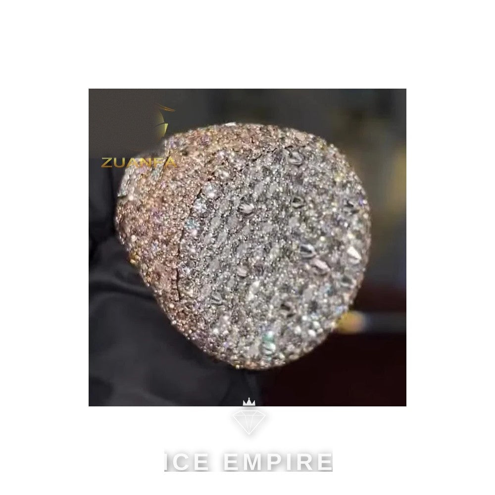 Iced Out 925 Silver Moissanite Ring