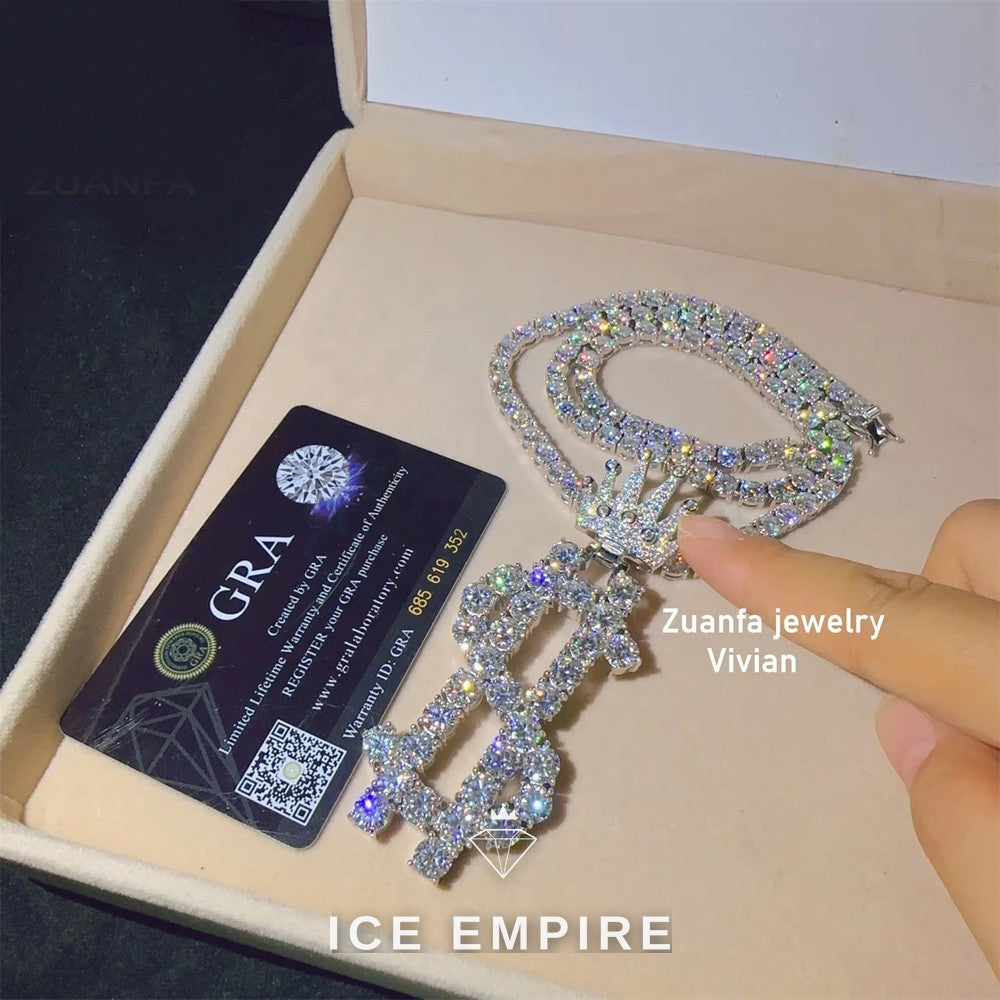 Iced Out Rose Gold Plated Moissanite Pendant